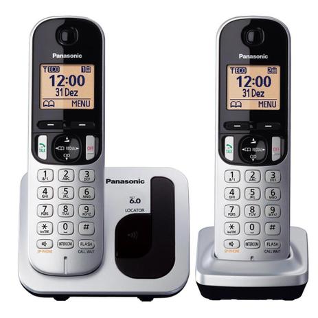 Telefone Sem Fio Com Identificador de Chamadas + 1 Ramal Panasonic DECT 6.0 Prata - KX-TGC212LB1 Menor preço em Telefone Sem Fio Com Identificador de Chamadas + 1 Ramal Panasonic DECT 6.0 Prata - KX-TGC212LB1