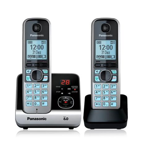 Telefone Sem Fio Com Ramal KX-TG6722LBB Panasonic Menor preço em Telefone Sem Fio Com Ramal KX-TG6722LBB Panasonic