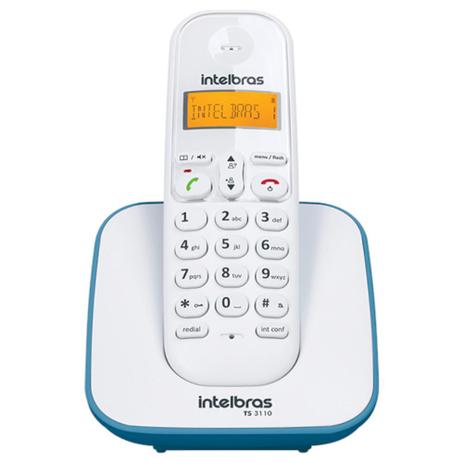 Telefone Sem Fio intelbras Digital Dect 6.0 1.9Ghz c/ Identificador TS 3110 Branco e Azul - 4123150 Menor preço em Telefone Sem Fio intelbras Digital Dect 6.0 1.9Ghz c/ Identificador TS 3110 Branco e Azul - 4123150