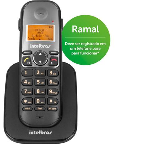 Telefone Sem Fio Intelbras TS 5121 Ramal Preto Menor preço em Telefone Sem Fio Intelbras TS 5121 Ramal Preto