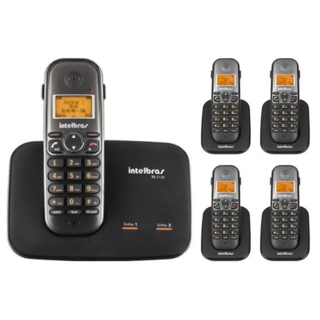 Telefone Sem Fio Intelbras TS 5150 2 Linhas 1,9 GHz DECT 6.0 + 4 Ramal Sem Fio TS 5121 1,9 GHz DECT 6.0 Menor preço em Telefone Sem Fio Intelbras TS 5150 2 Linhas 1,9 GHz DECT 6.0 + 4 Ramal Sem Fio TS 5121 1,9 GHz DECT 6.0