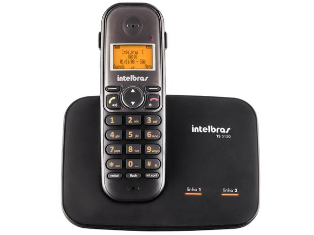 Telefone Sem Fio Intelbras TS 5150 - Identificador de Chamada Conferência Preto