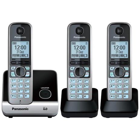 Telefone sem Fio KX-TG6713LBB Preto ID. Chamadas, Viva - Voz + 2 Ramais - Panasonic