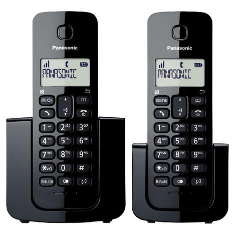 Telefone sem fio Panasonic combo (2 telefones) KX-TGB112LBB Preto Menor preço em Telefone sem fio Panasonic combo (2 telefones) KX-TGB112LBB Preto