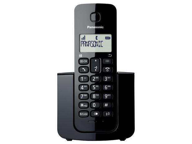 Telefone Sem Fio Panasonic TGB110 - Identificador de Chamada Black Piano