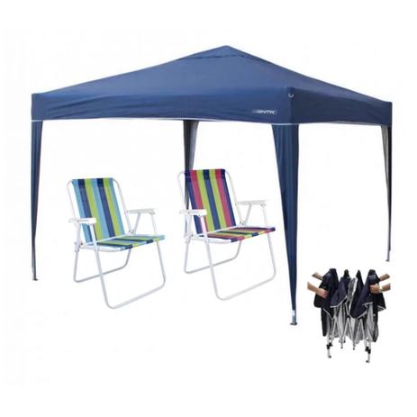 Tenda Gazebo Articulado Trixx 3 X 3m Base e Topo + 2 Cadeiras Alta em Aco  Nautika - Gazebo - Magazine Luiza