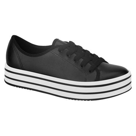 Tênis Beira Rio Flatform Listras Preto Menor preço em Tênis Beira Rio Flatform Listras Preto