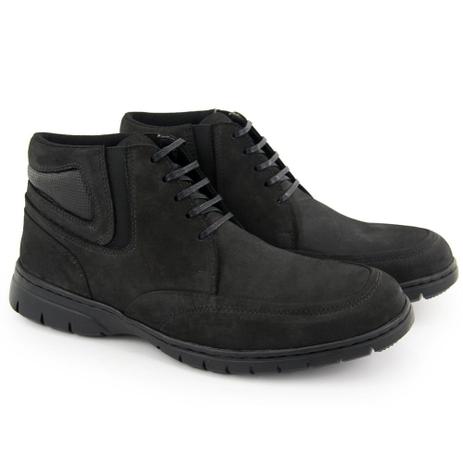 Tênis Bota Casual Confort Gel em Couro Texas Gold Preto - Bota Masculina -  Magazine Luiza