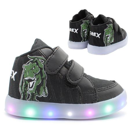 Tênis Botinha de Criança com Luzinha de Led Dinossauros Infantil Masculino  - EDS - Calçados Infantis - Magazine Luiza