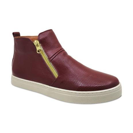 tenis botinha de couro feminino