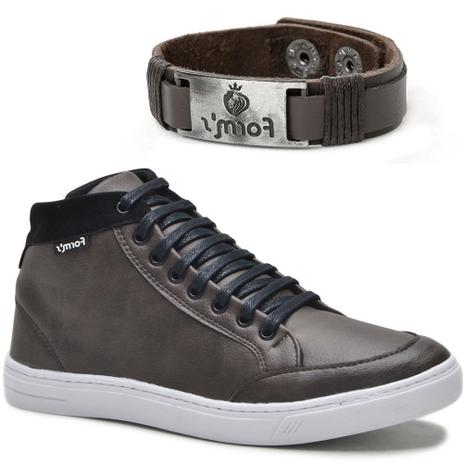 Sapatênis masculino casual cano alto de couro na cor preta | Perfeito para  o homem moderno | FRAN MIX