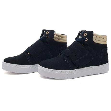 tenis cano alto em couro feminino