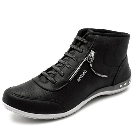 tenis kolosh feminino preto cano alto