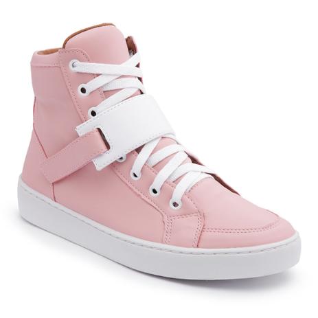 tenis alto feminino rosa