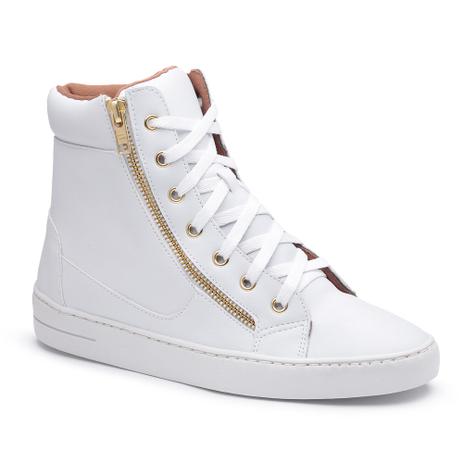 tenis moleca branco cano alto