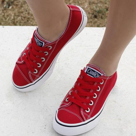 Tenis Casual Capricho Vermelho/Branco Feminino Cp0540 - Calçados Femininos  - Magazine Luiza