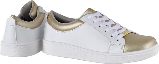 tenis casual feminino dourado