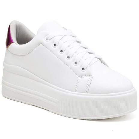 Tênis Casual Feminino Plataforma Cadarço Estilo Moderno Liso - Tenehi - Tênis Feminino - Magazine Luiza