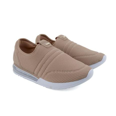 Tenis Slip On Comfort Flex Pele/pele/branco/pele 21-58401