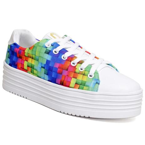 tenis casual feminino solado alto