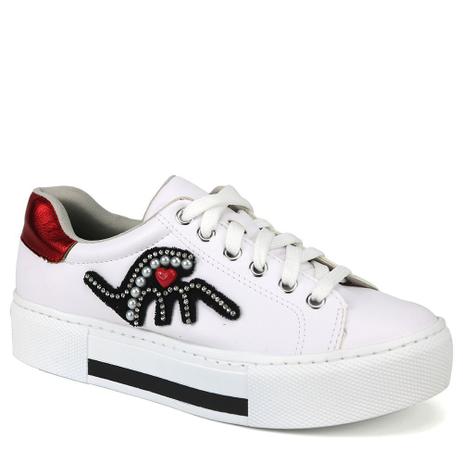 tênis casual feminino sola alta flatform via marte