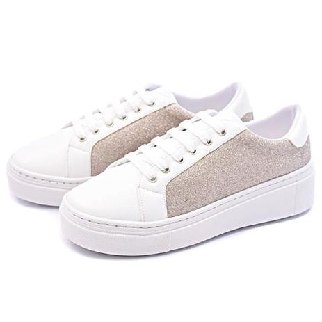 tenis casual feminino bege