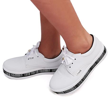 Tênis Casual Macio Plataforma feminino Love Yourself Bordado Dia a Dia  Confortável - Gugi Calçados - Tênis Feminino - Magazine Luiza