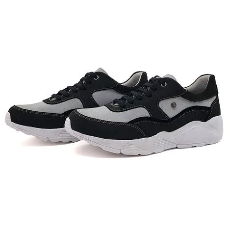 tenis casual masculino couro preto