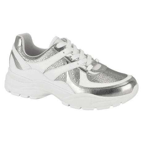 Tênis Casual Vizzano 1331.108 - Cor: Branco/Prata - Tamanho:34 - Tênis  Feminino - Magazine Luiza