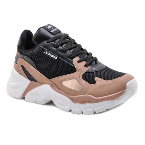 Tênis Chunky 202333 Preto Rose 416 - Sapato De Franca - Tênis Feminino - Magazine Luiza