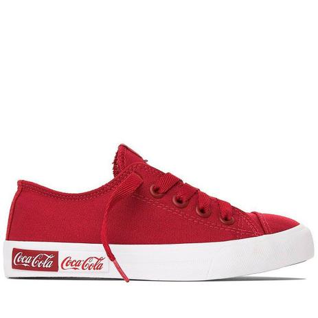 tenis coca cola feminino cano alto vermelho