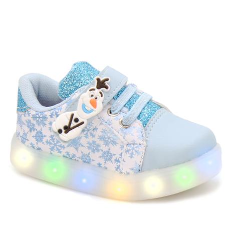 Tenis com Luz de Led frozen Glitter infantil feminino azul bebe - Kidstep -  Calçados Infantis - Magazine Luiza