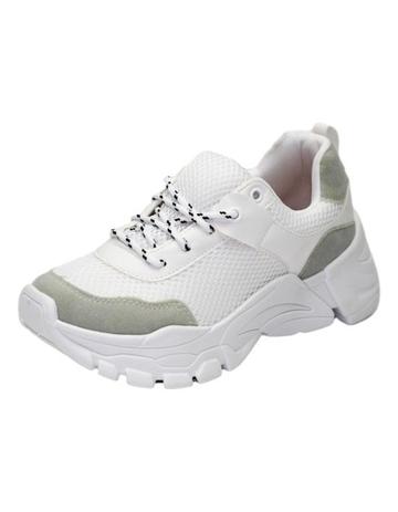 tenis chunky branco e cinza