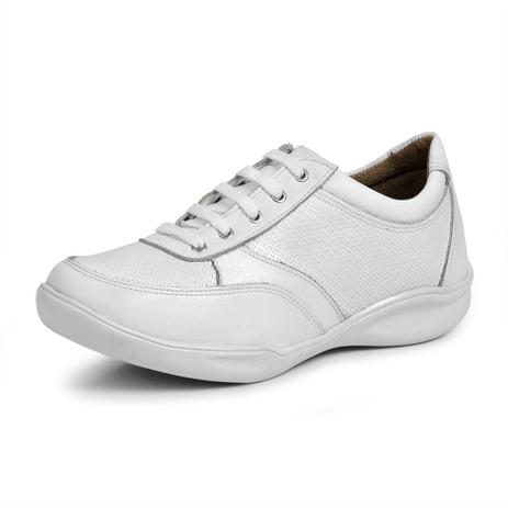 Tênis Confort Couro Palmilha em Gel Calçadonet 46020 Branco - Calcadonet -  Tênis Feminino - Magazine Luiza