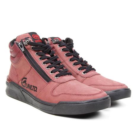 tenis cano alto com ziper masculino