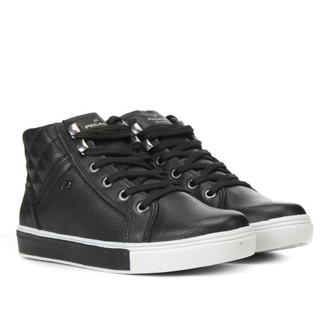 tenis de couro feminino cano alto