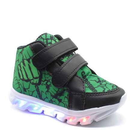 Tênis de Led Luzinha Botinha criança Verde Herói Esmaga Infantil Masculino - EDS é boa?