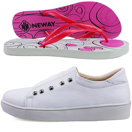 Tênis Elástico Milli Feminino Branco + 1 Chinelo Dhl - Dhl Calçados -  Calçados Femininos - Magazine Luiza