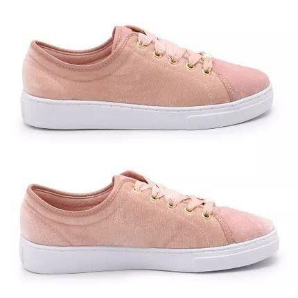 tenis vizzano veludo rosa