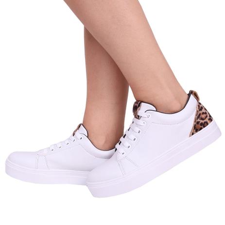 Tênis Feminino Casual Branco / Onça Tamanho 36 - V L acessórios - Tênis  Feminino - Magazine Luiza