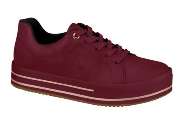 tênis camurça flatform vinho