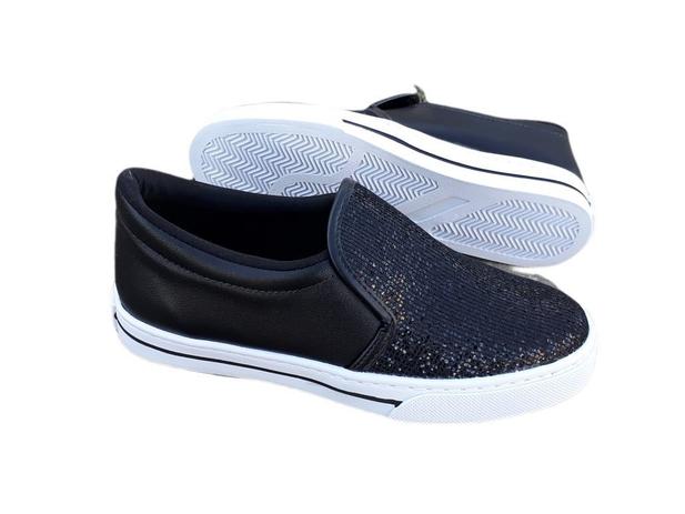 Tênis Feminino Casual Slip On Iate Glitter Flatform Listra Preto - Diva  Sapatilhas - Calçados Femininos - Magazine Luiza