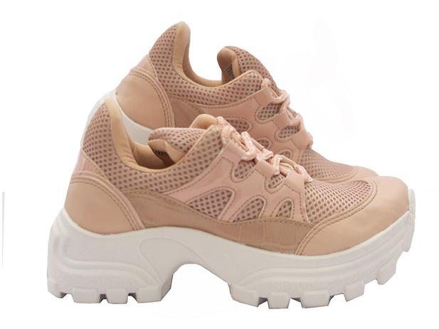 Tênis Feminino Chunky Nude Solado Alto Branco - Salook - Calçados Femininos  - Magazine Luiza