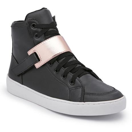 tenis cano medio de couro feminino