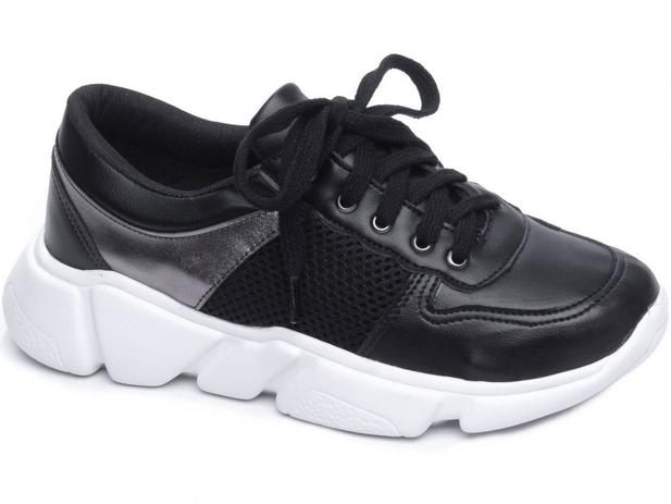 Tênis Feminino Esporte Na Cor Preto Com Solado Branco - Torricella -  Calçados Femininos - Magazine Luiza