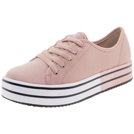 tênis flatform beira rio liso rosa