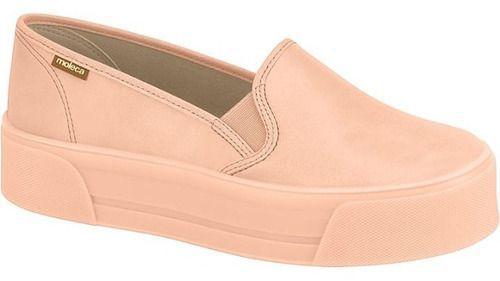 tênis slip on feminino flatform moleca