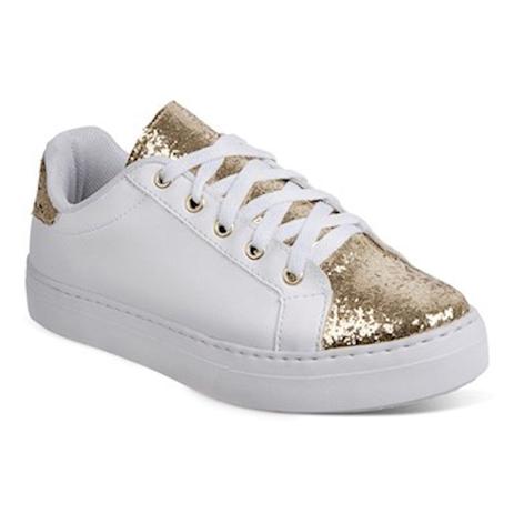 tenis casual feminino dourado
