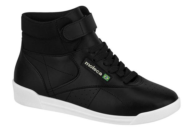 Tenis Feminino Moleca Cano Alto Bota Casual 5442101 Preto Menor preço em Tenis Feminino Moleca Cano Alto Bota Casual 5442101 Preto