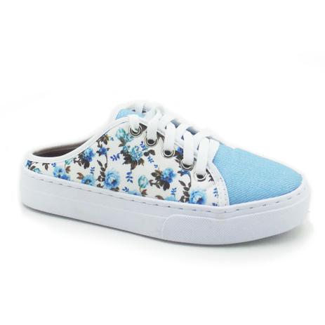Tênis Feminino Mule Casual Floral Estampado Flores Azul 310 - Lana pimenta é boa?